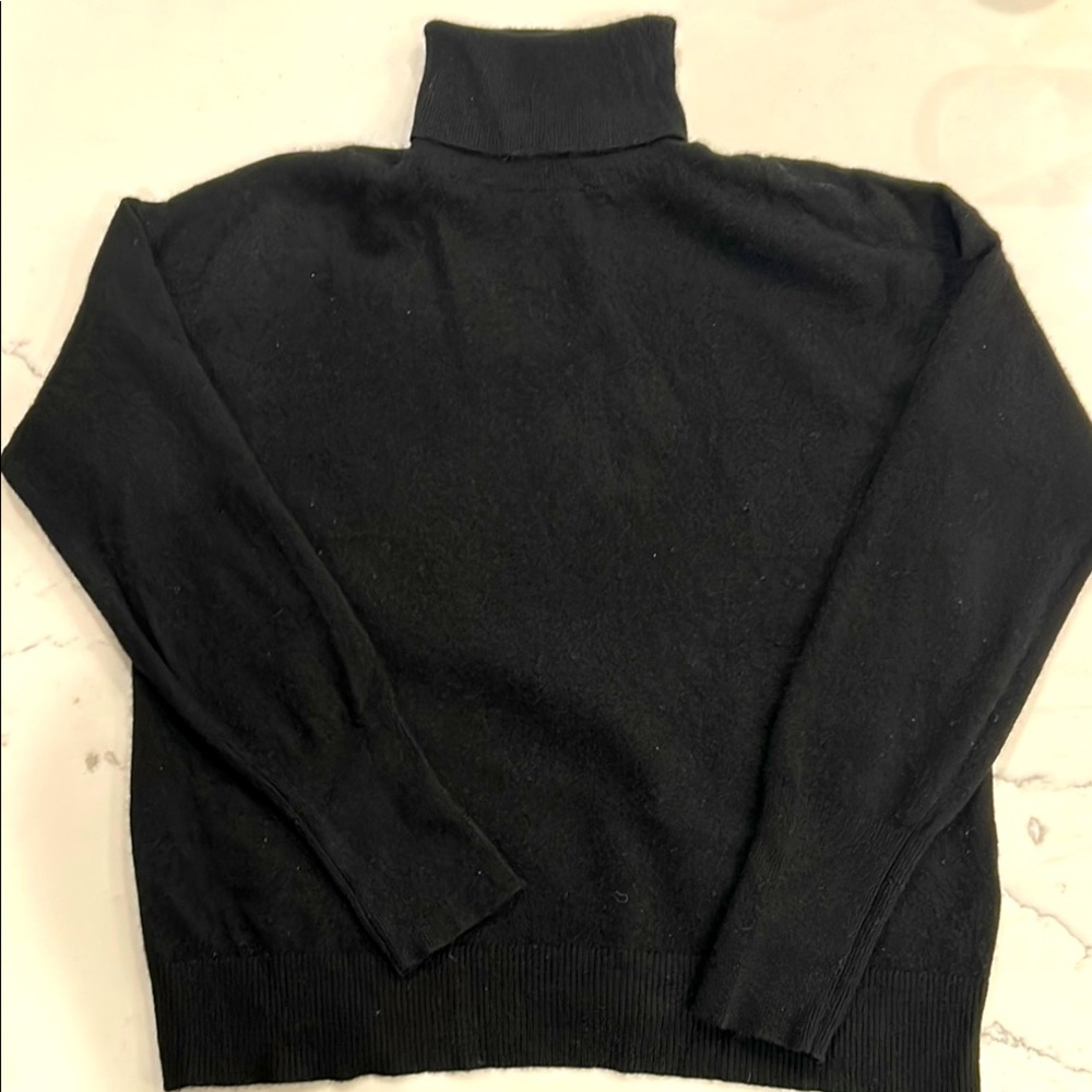 J.Crew Black Cashmere Turtleneck Sweater
